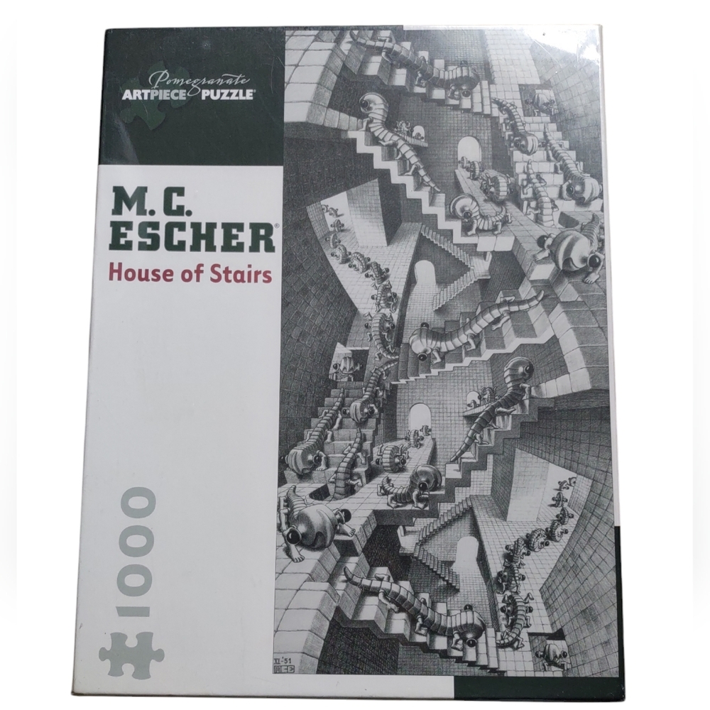 New Sealed M.C. Escher House of Stairs Pomegranate Puzzle 1000 Pieces